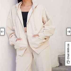 John galt basic cream hoodie